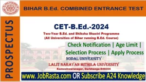 Bihar B.Ed CET Form 2024 Notification