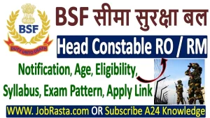 BSF Head Constable RO / RM Recruitment 2025 Notification Online Form