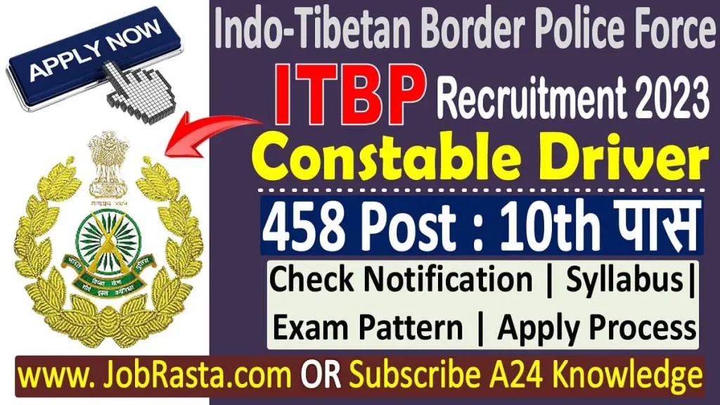 ITBP Constable Driver Recruitment 2023 Notification