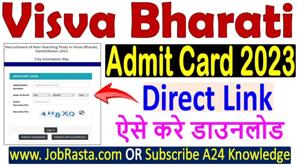 Visva Bharati Admit Card 2023 Download