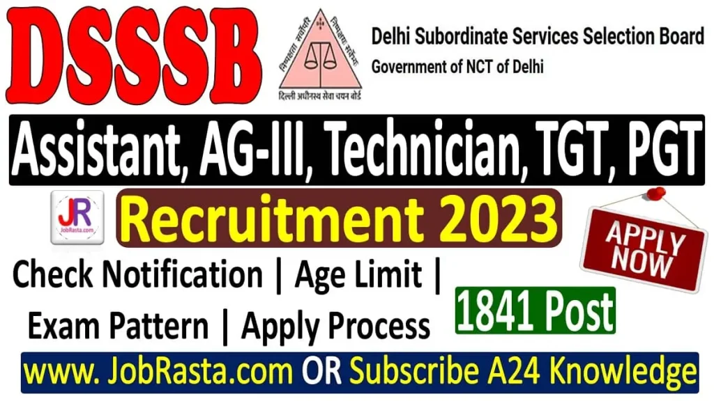 DSSSB Recruitment 2023 Notification