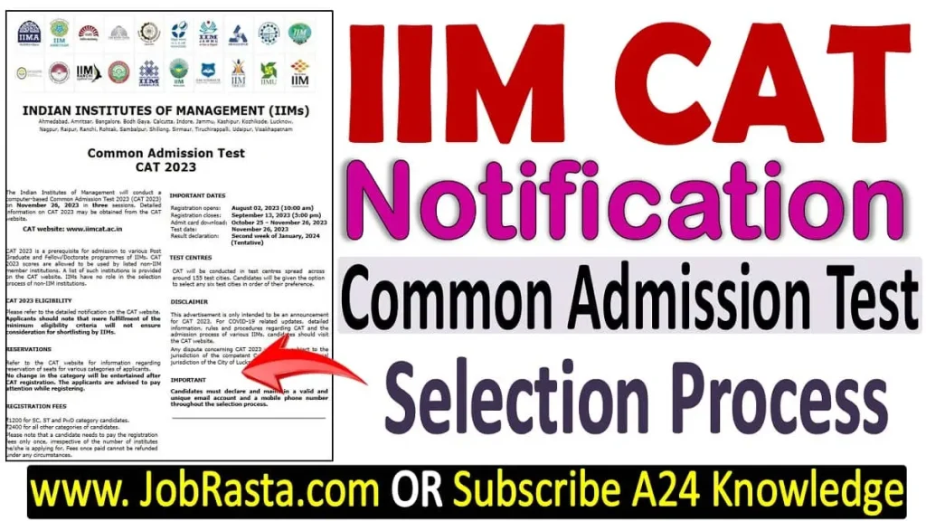 IIM CAT Admission Form 2023 Notification