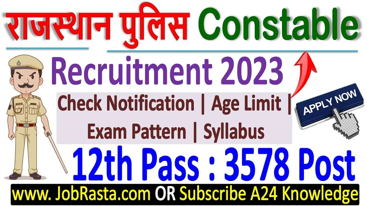 Rajasthan Police Constable Recruitment 2023 Notification