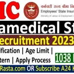 ESIC Paramedical Recruitment 2023
