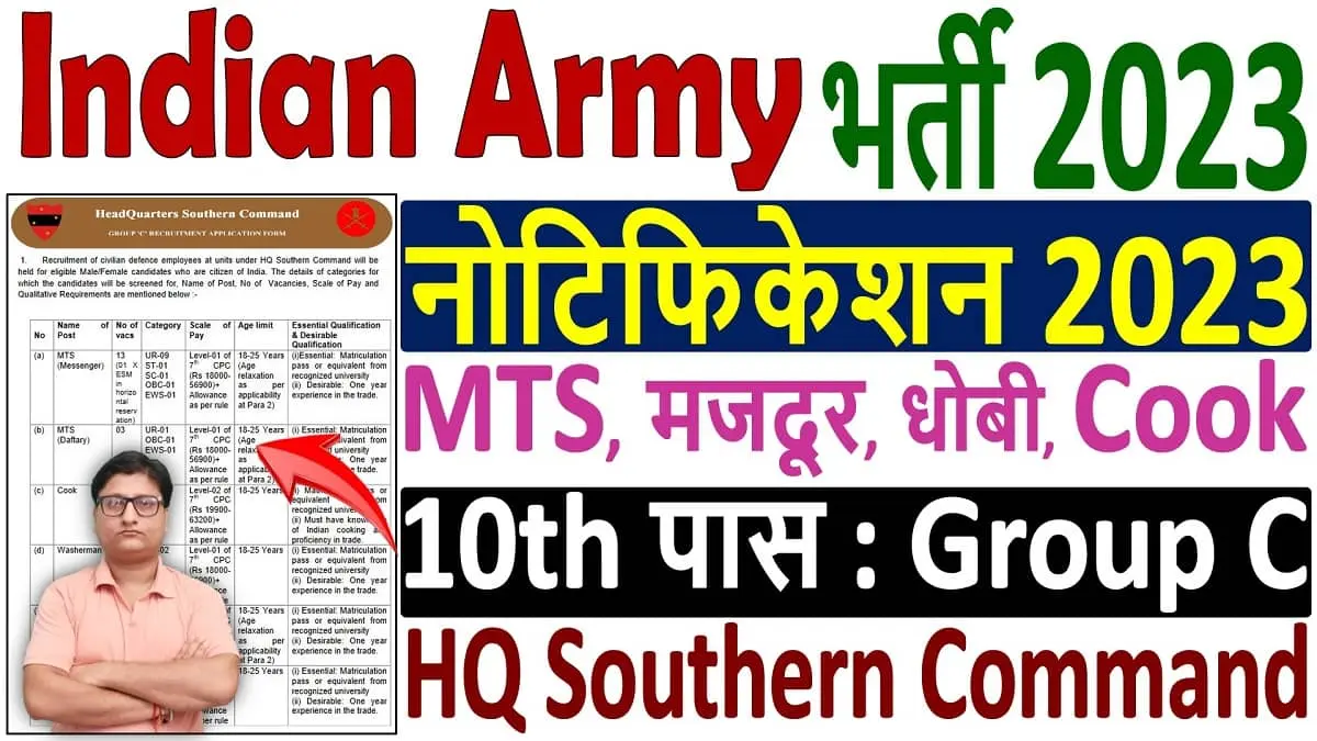HQ Southern Command Recruitment 2023 Notification
