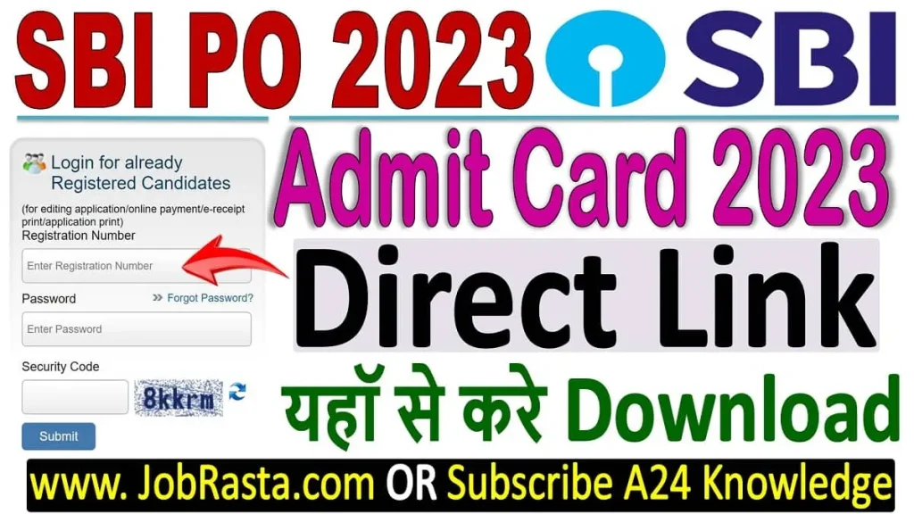 SBI PO Admit Card 2023 Download