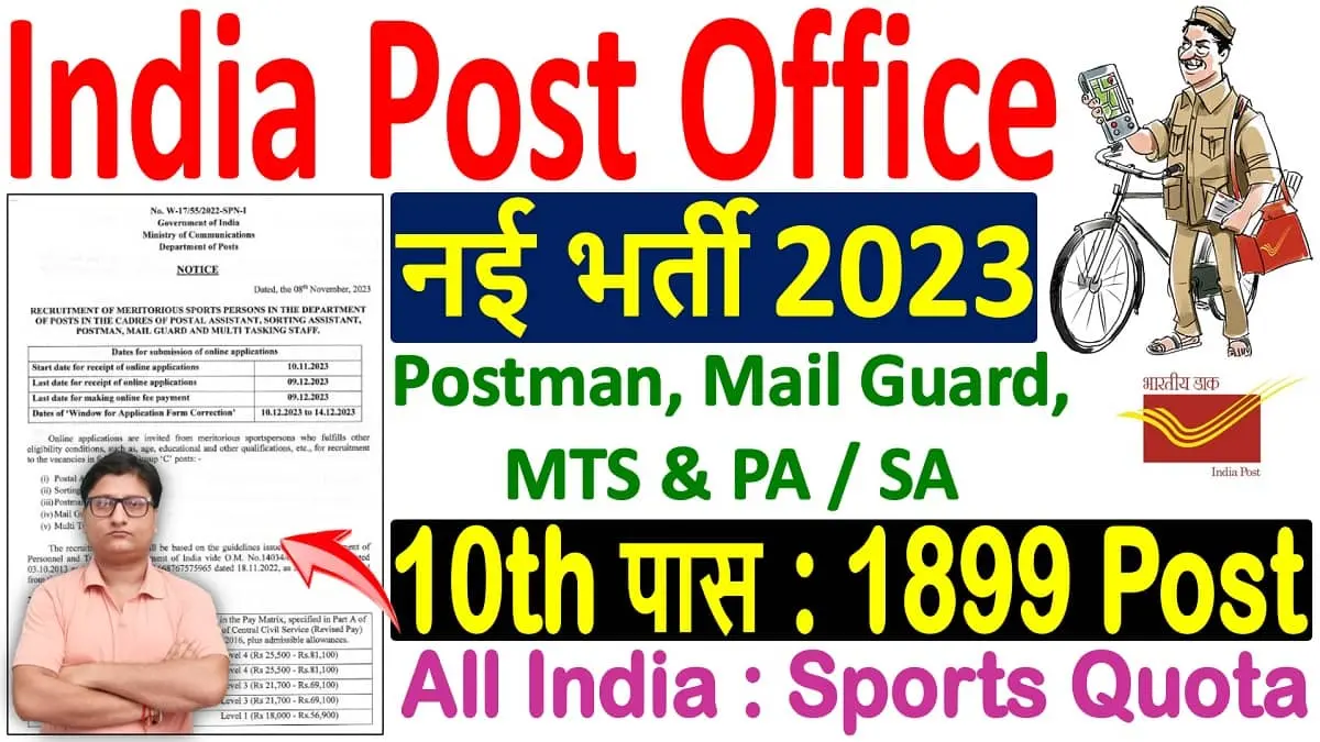 India Post Sports Quota Recruitment 2023 Notification