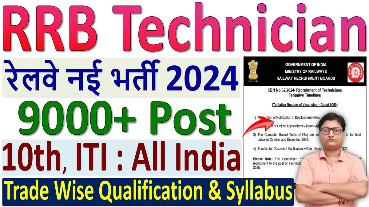 RRB Technician Recruitment 2024 Correction Link [9144 Post] Apply Link