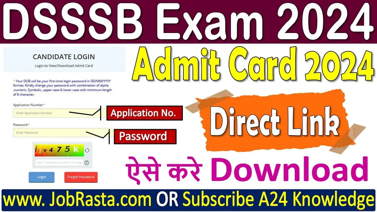 DSSSB Admit Card 2024 Download