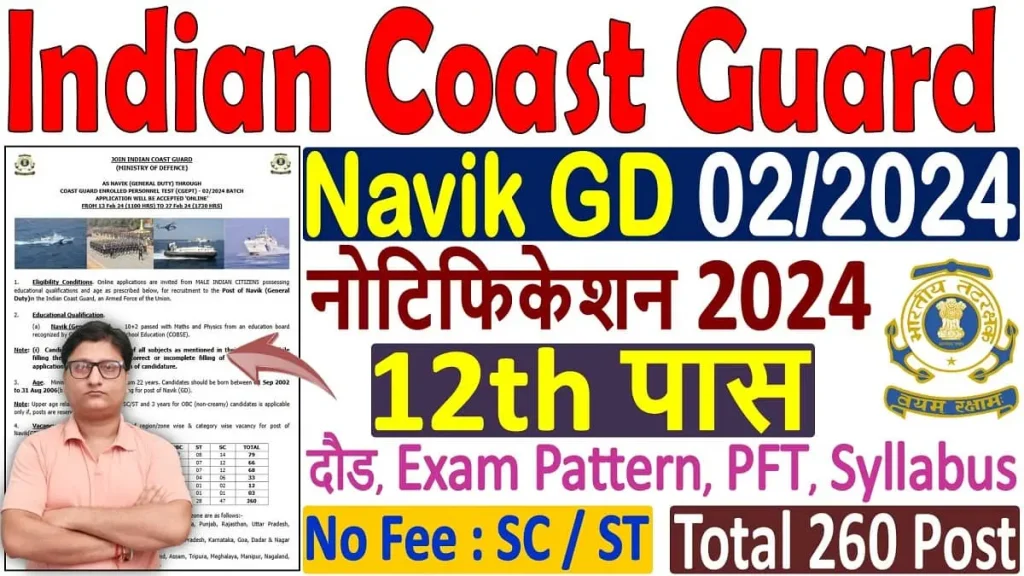 Coast Guard Navik GD Recruitment 2024 Notification