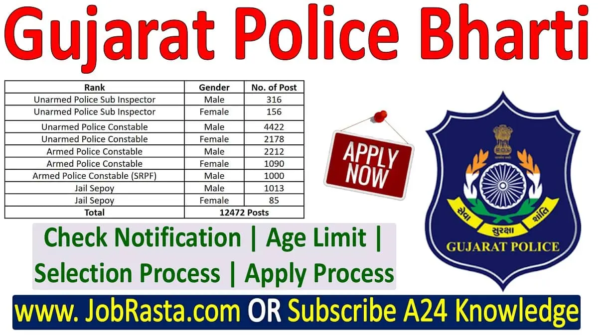 Gujarat Police Recruitment 2024 Notification