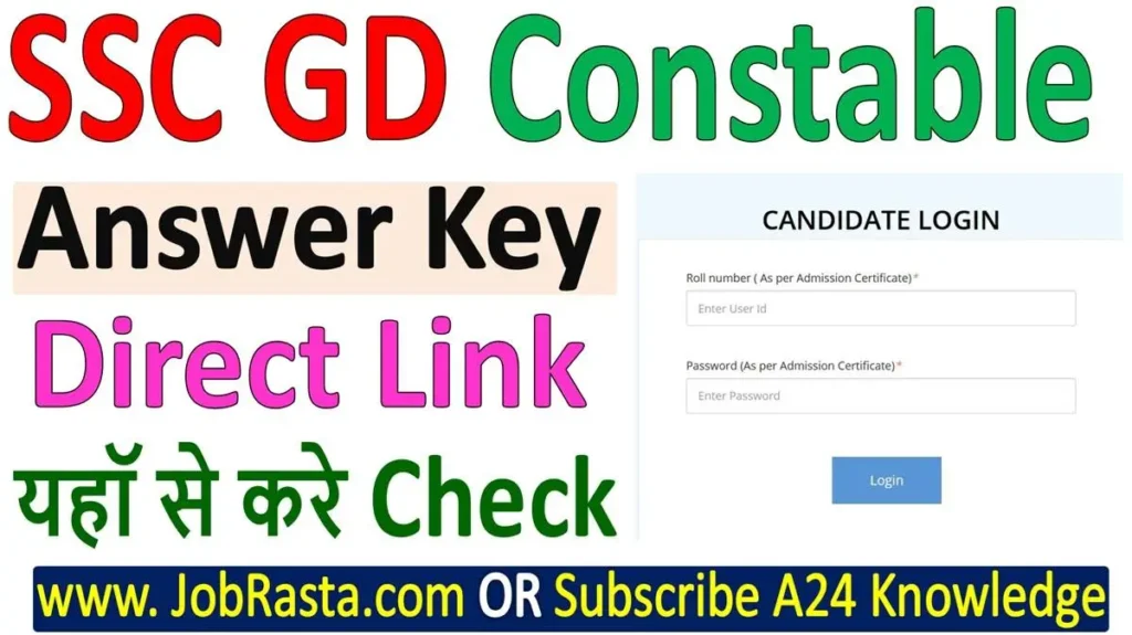 SSC GD Answer Key 2025