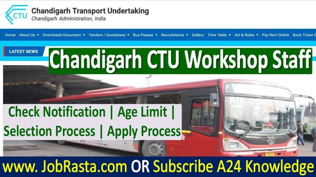 Chandigarh CTU Workshop Staff Recruitment 2024