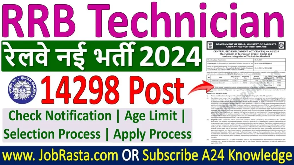 RRB Technician Recruitment 2024