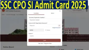 SSC CPO SI Admit Card