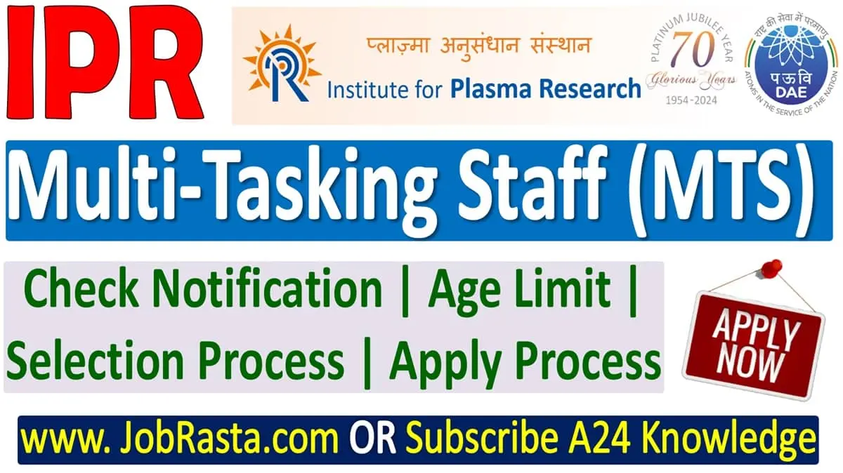 IPR MTS Recruitment 2024 Notification