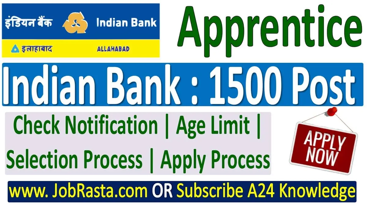 Indian Bank Apprentice Recruitment 2024 Notification