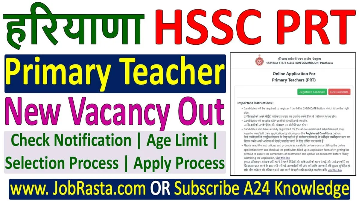 HSSC PRT Recruitment 2024 Notification