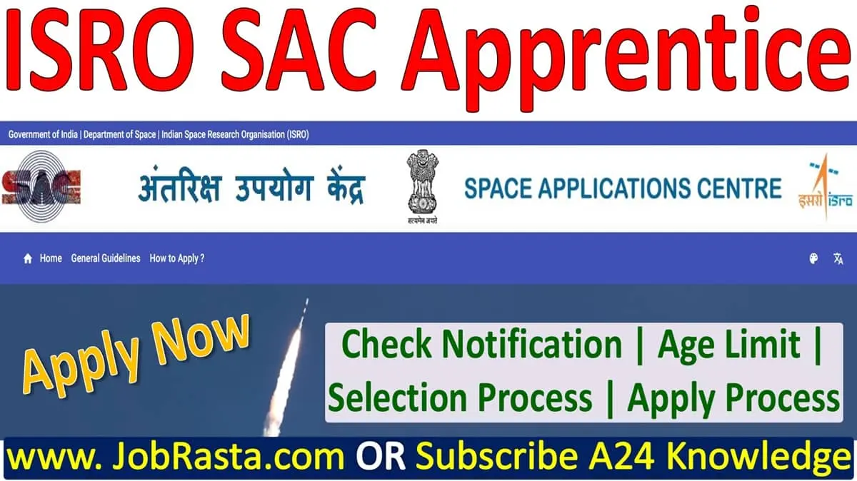 ISRO SAC Apprentice Recruitment 2024 Notification