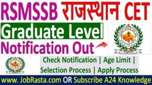 Rajasthan CET Graduate Level Notification 2026