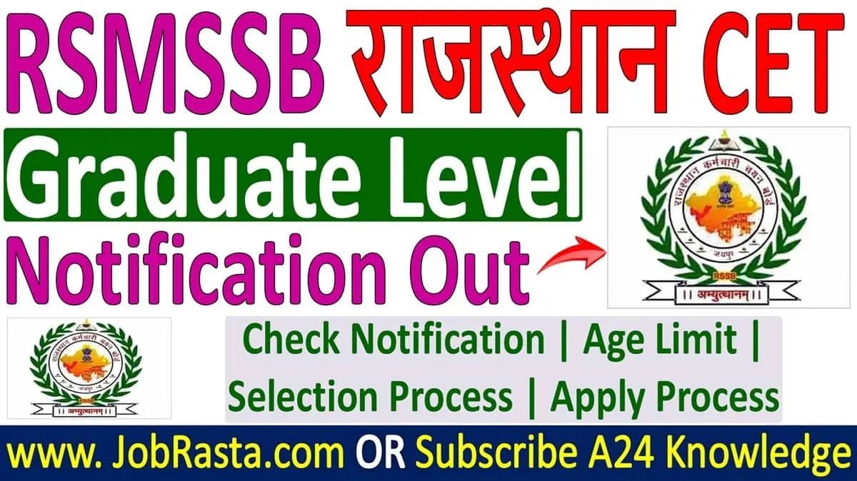 Rajasthan CET Graduate Level Notification 2024