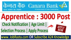 Canara Bank Apprentice Recruitment 2024 Notification