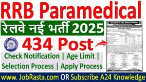 RRB Paramedical Recruitment 2025 Notification