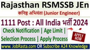 RSMSSB JEn Recruitment 2024 Notification