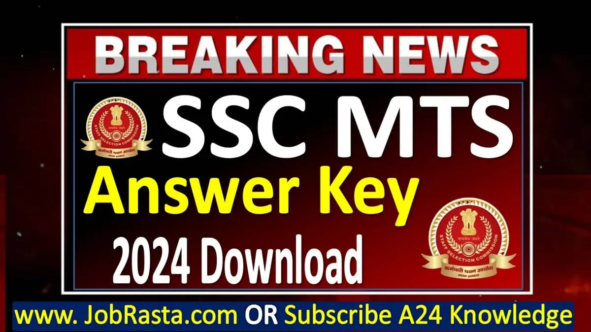 SSC MTS Answer Key 2024 Download