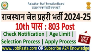 Rajasthan Jail Prahari Recruitment 2024 Notification