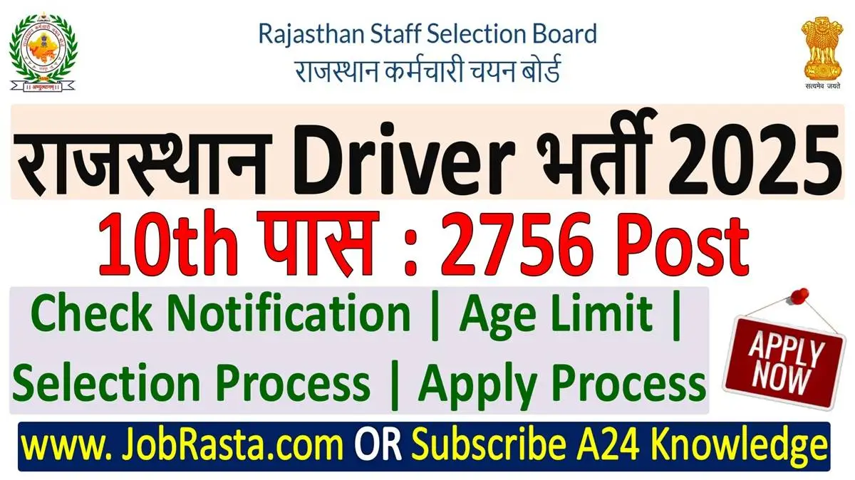 Rajasthan Driver Recruitment 2025