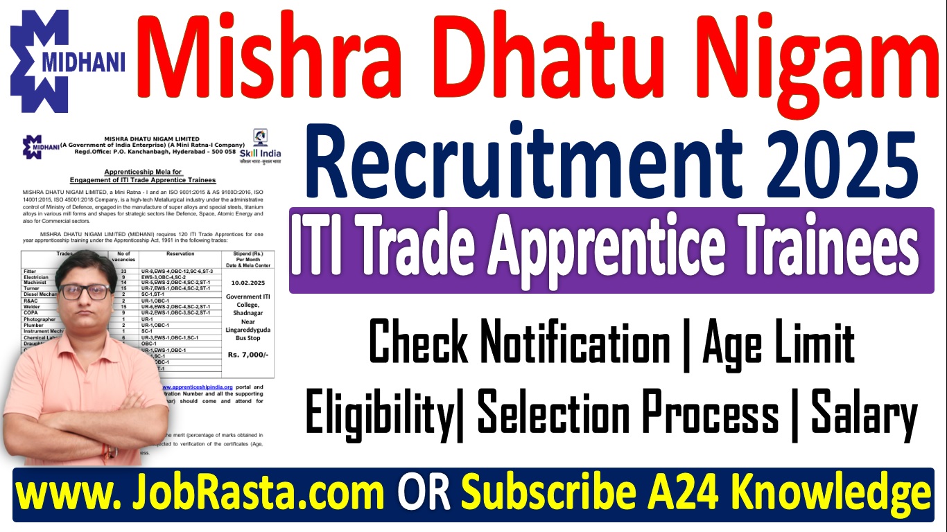 Midhani Apprentice Recruitment 2025