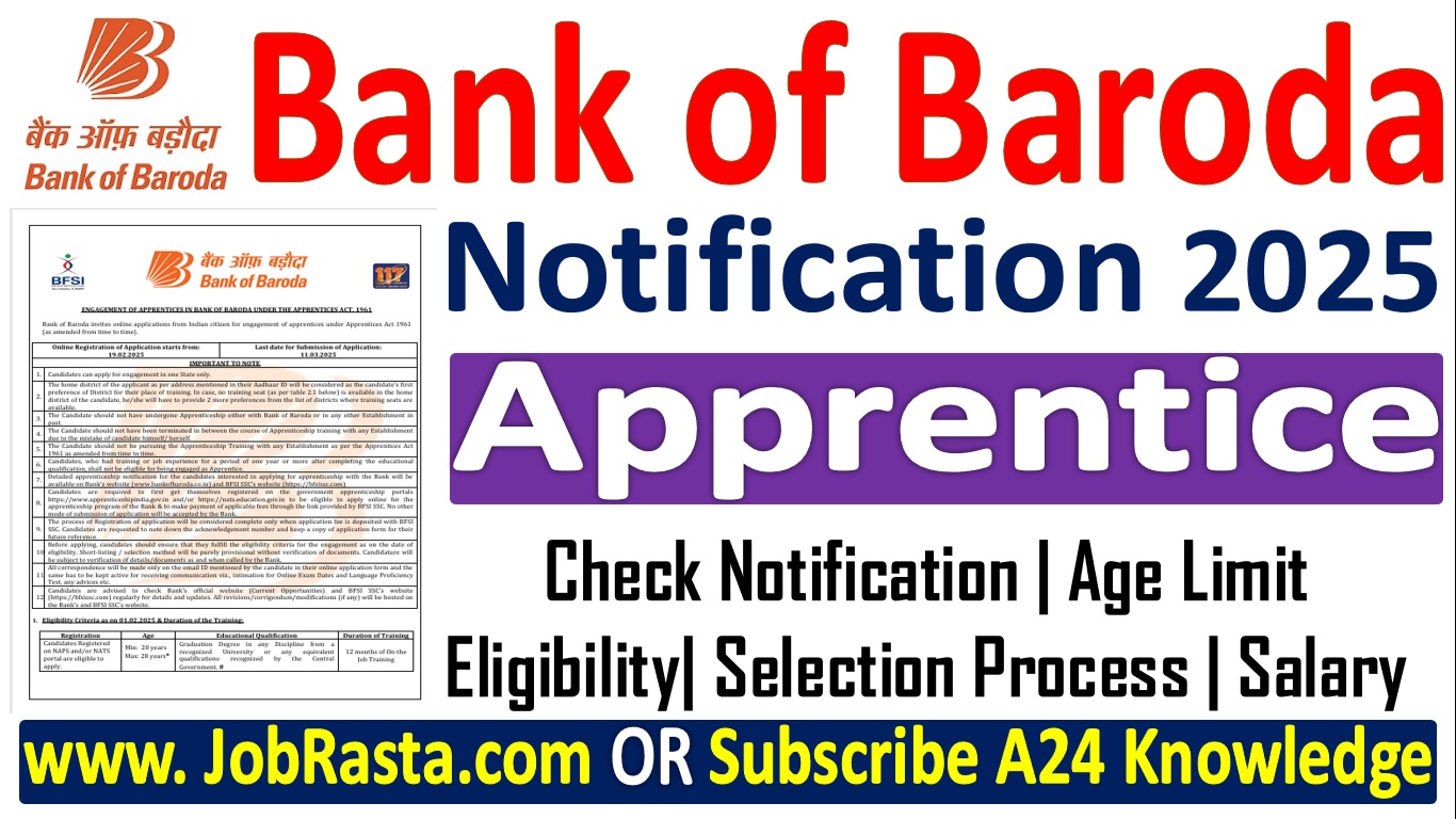 Bank of Baroda Apprentice Recruitment 2025