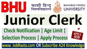 BHU Junior Clerk Recruitment 2025 Notification