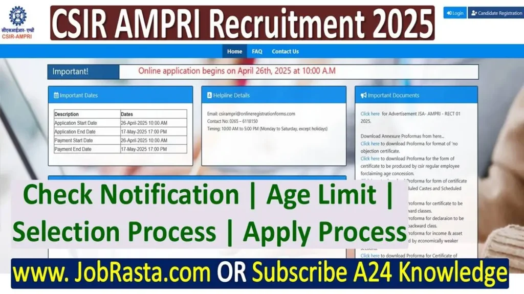 CSIR AMPRI Recruitment