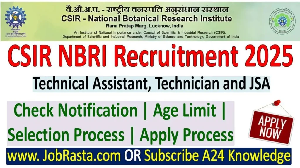 CSIR NBRI Recruitment
