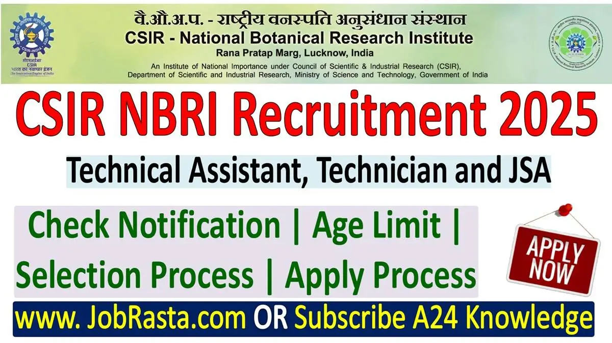 CSIR NBRI Recruitment