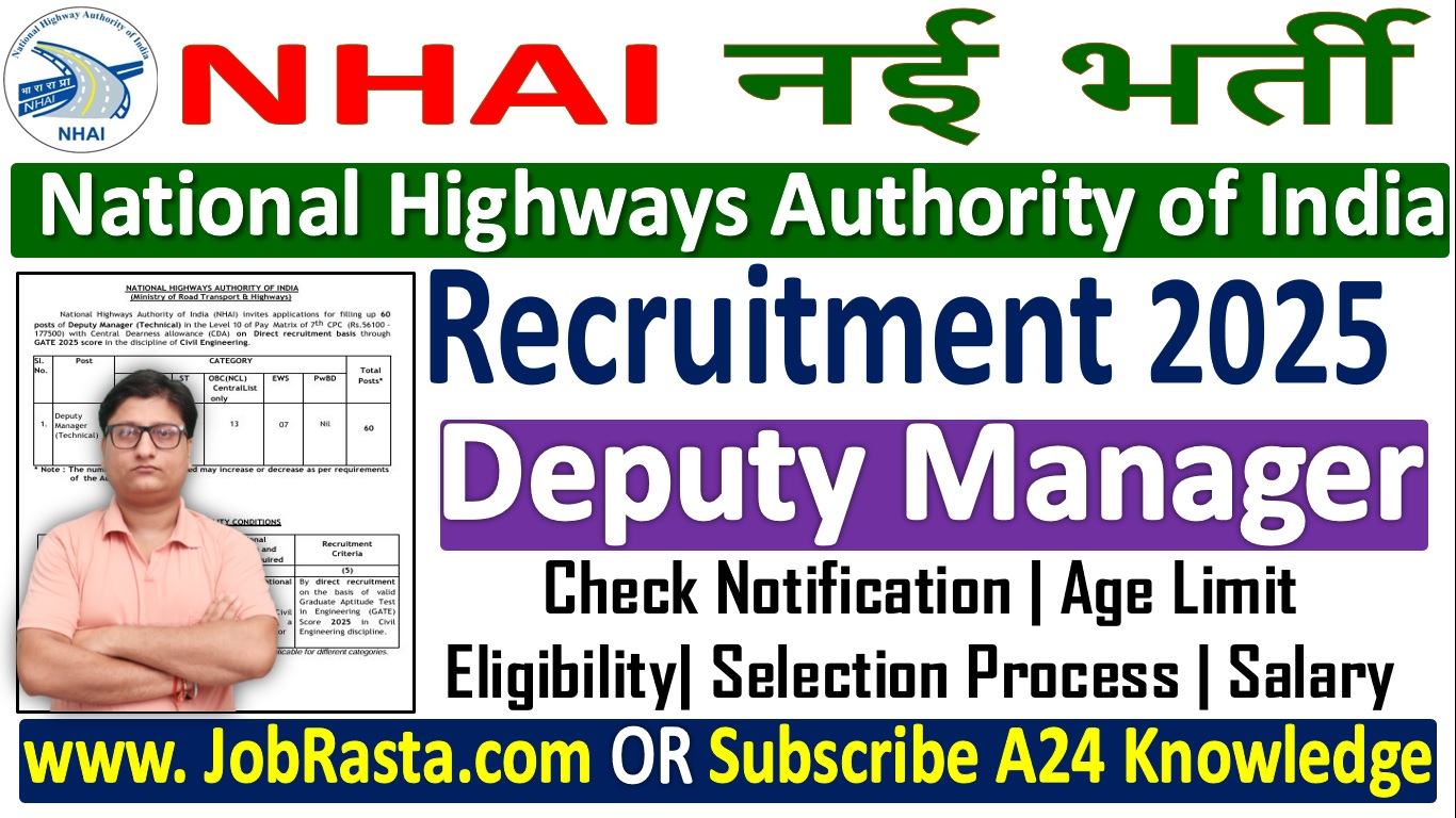 NHAI Deputy Manager Recruitment