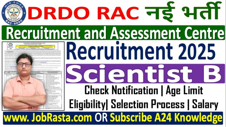 DRDO RAC Scientist B Recruitment 2025 Notification Out for 148 Posts
