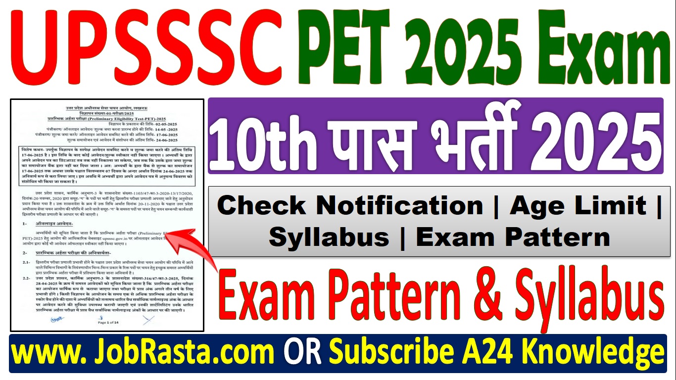 UPSSSC PET Recruitment