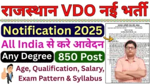 RSMSSB Rajasthan VDO Recruitment