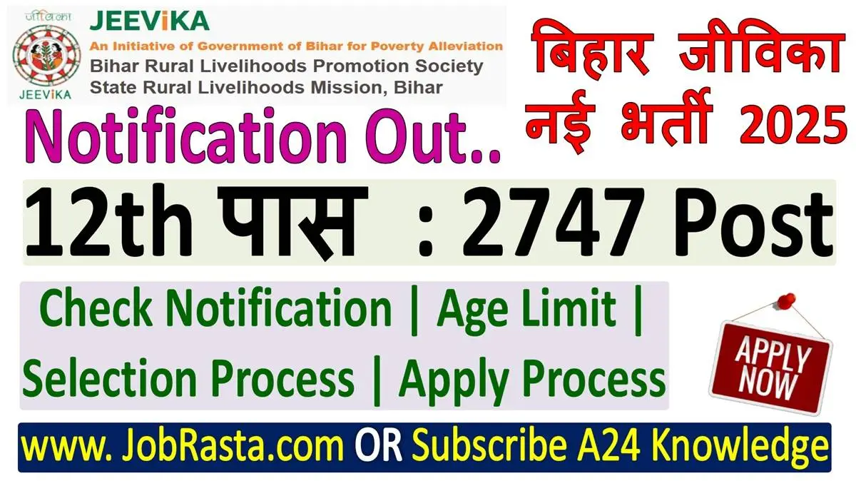 Bihar Jeevika Recruitment 2025