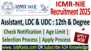 ICMR NIE Recruitment 2025 Notification