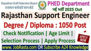 RSSB Rajasthan Support Engineer Recruitment