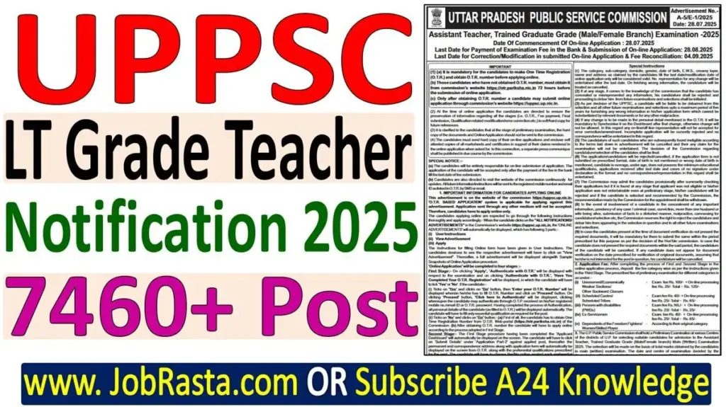 UP LT Grade Teacher Recruitment