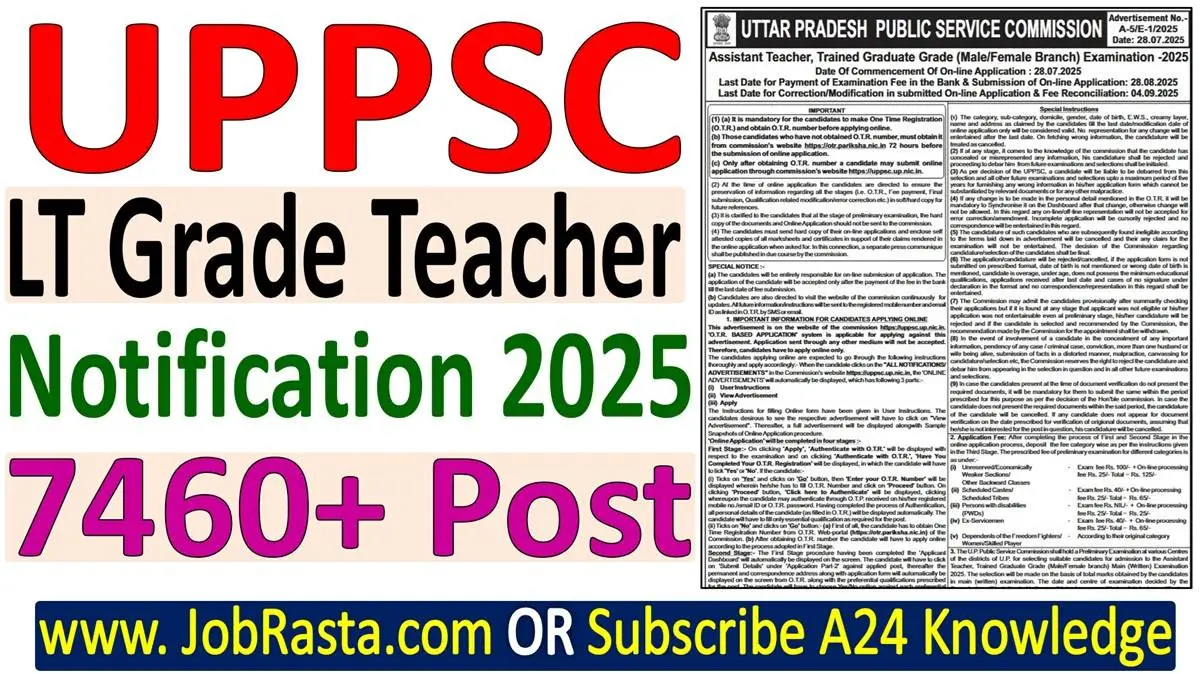 UP LT Grade Teacher Recruitment
