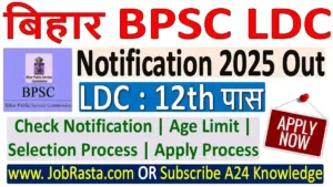 Bihar BPSC LDC Recruitment 2025 Notification