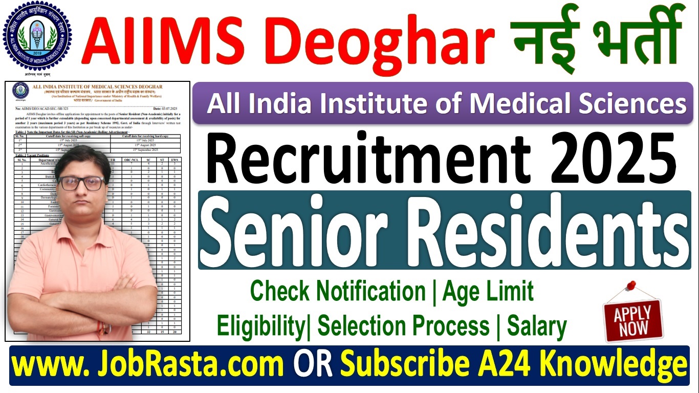 AIIMS Deoghar Senior Resident Recruitment