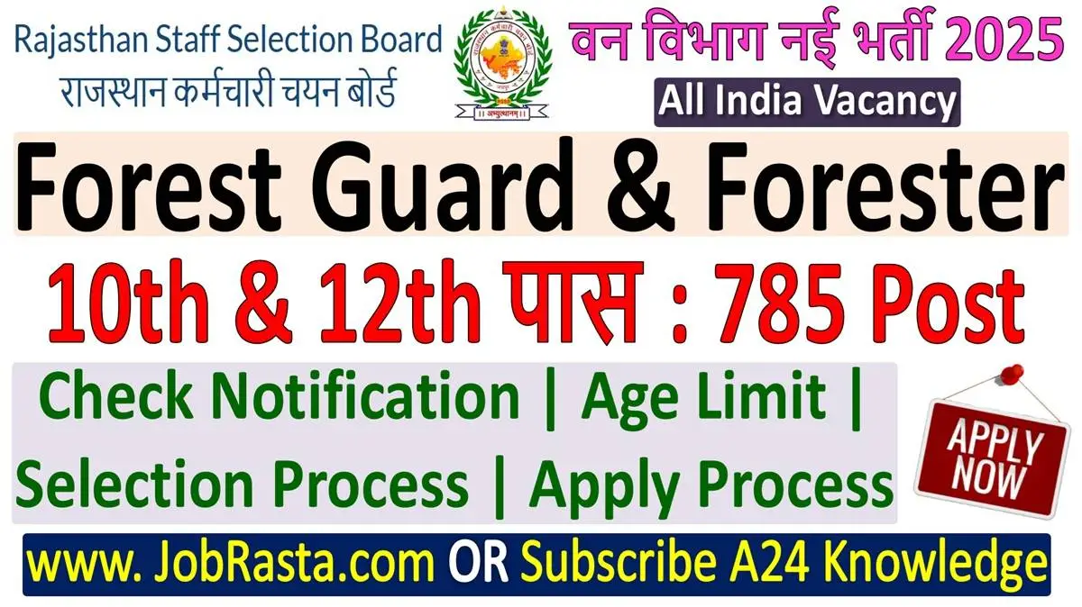 RSSB Rajasthan Forest Guard and Forester Recruitment