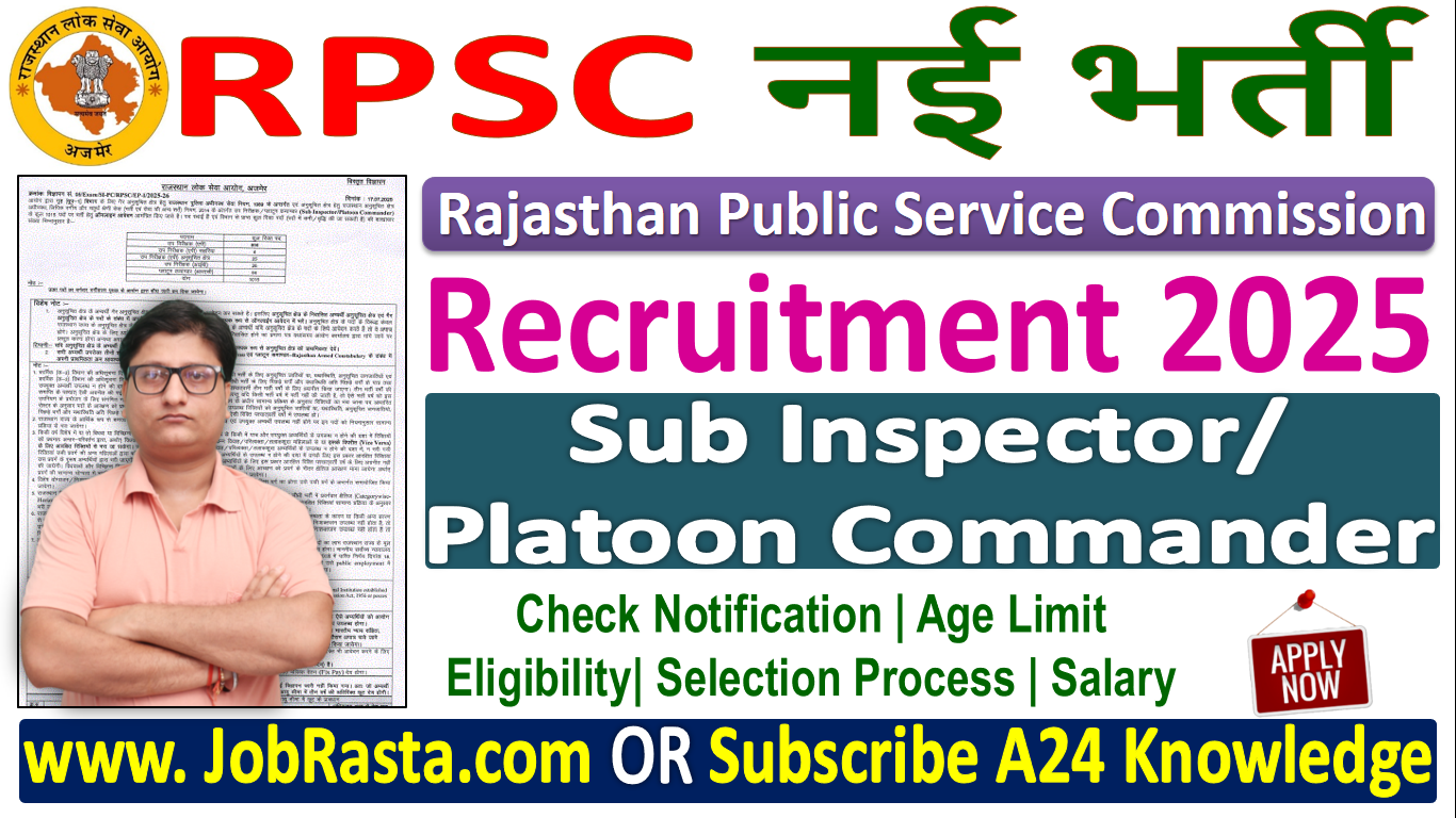 RPSC SI / PC Recruitment